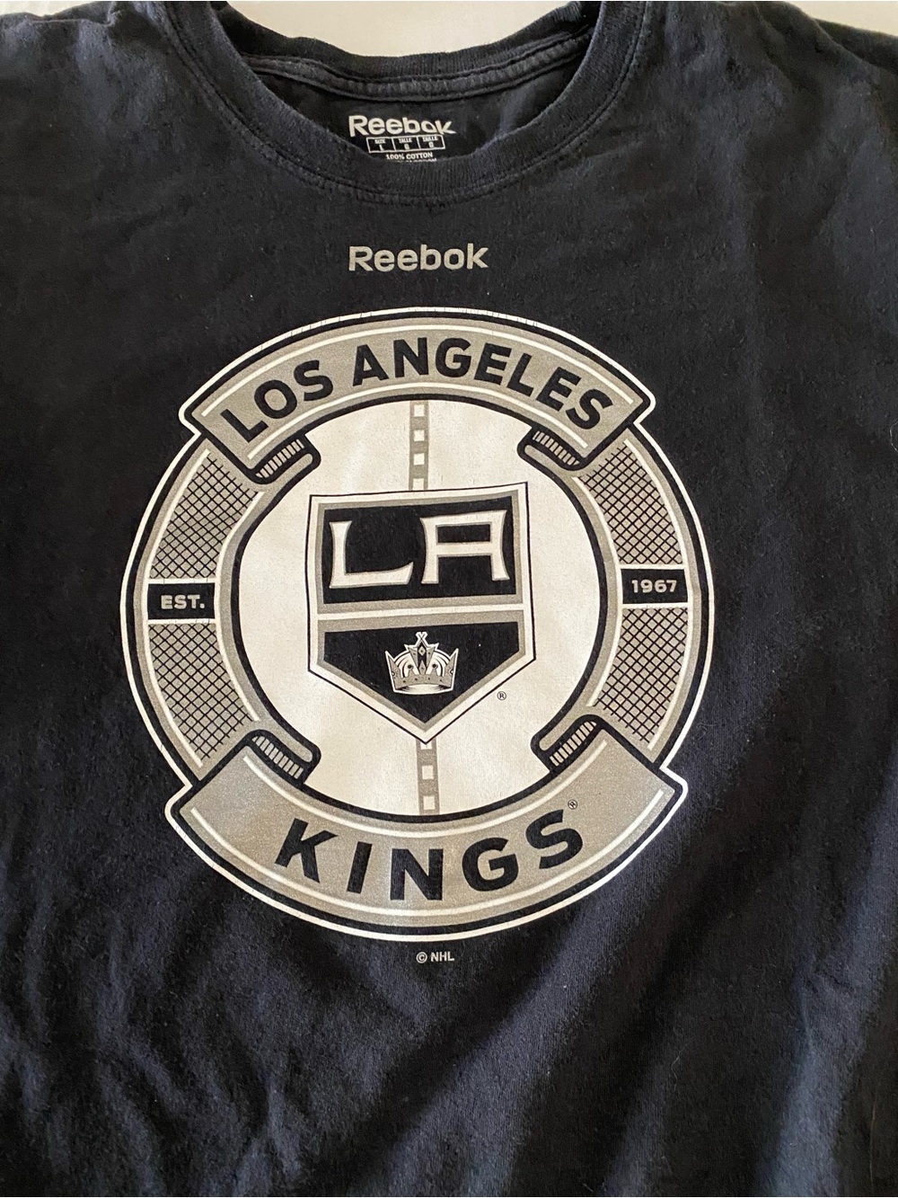 Reebok Los Angeles Kings Black Graphic Tee Long Sleeve Large